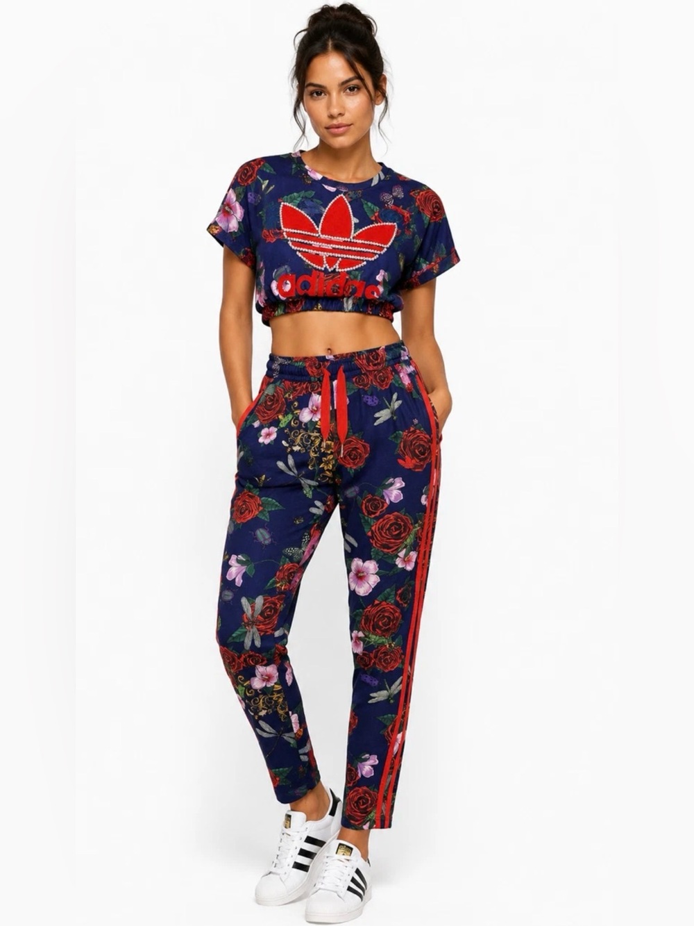 adidas x Rita Ora "Roses" Floral Track Pants - Size 2X
